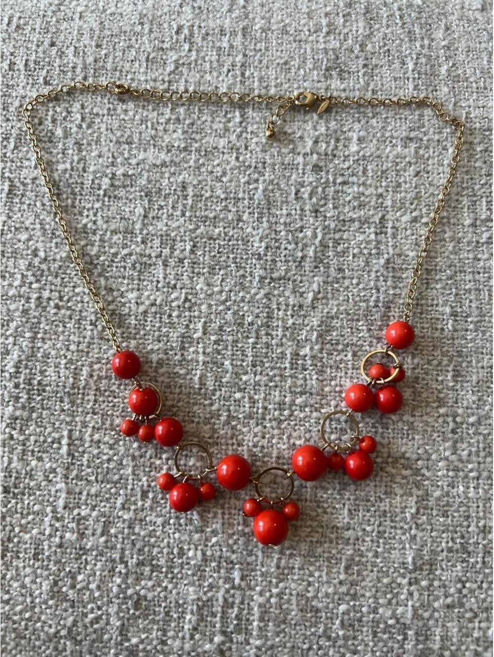 Avon Women's Orange-Red Bead Necklace